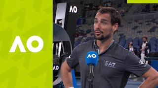 Fabio Fognini quotI was luckyquot 2R oncourt interview  Australian Open 2021 [upl. by Kotick]