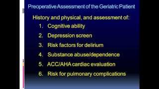 Preoperative Assessment of the Geriatric Surgical Patient [upl. by Alletsirhc]