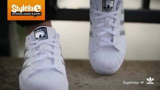 adidas Originals Superstar Women Sneaker white silver OnFeet Stylefile [upl. by Thurlow]