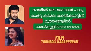 Kaathil Then Mazhayayi Malayalam Song Karaoke With Lyrics  Thumboli Kadappuram [upl. by Htiduj296]