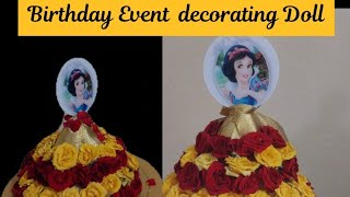 AMAZING NATURAL FLOWER USING DOLL DECORATIONBirthday Event Table Decoration Doll unique idea [upl. by Ynaffets]