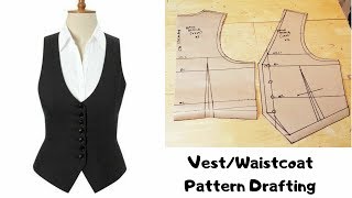 How to make Waistcoat  Vest Jacket  Ladies and Gents Jacket  Pattern drafting tutorial [upl. by Griz104]