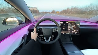 NEW 2024 TESLA Model 3 Highland Facelift AUTOBAHN Drive POV Interior Ambient Review [upl. by Hairu137]