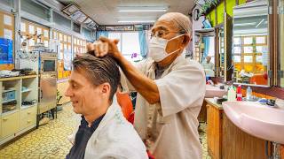 💈 Local Shave w Friendly Old School 82YearOld Okinawan Barber  Nago Japan [upl. by Arammat]