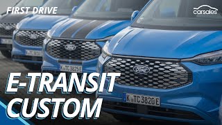 2024 Ford ETransit Custom Review  First drive in Blue Oval’s first allelectric midsize van [upl. by Jovita]