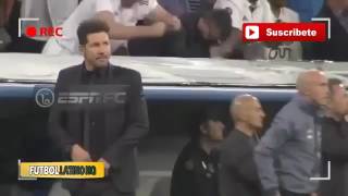 Diego Simeone Reaction to Cristiano Ronaldo Hattrick Real Madrid vs Atletico 3 0 [upl. by Elocyn]