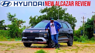 2024 Hyundai Alcazar Walkaround Review  Price Mileage Features Specs Engine Options [upl. by Halimaj]