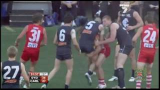 Mumford amp Jack  Strong Bump amp Bold Tackle  AFL 2010 Sydney v Carlton 1st Elimination Final [upl. by Linson185]