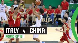 Italy v China  Round of 16 Full Game  2014 FIBA U17 World Championship [upl. by Ahsuatan8]