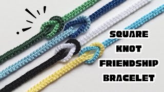 Square Knot Friendship Bracelet 🪢 Macrame Bracelet Tutorial [upl. by Eitsim941]