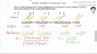 10  9701w10qp11  Equilibrium Constant Kc [upl. by Yesdnyl127]