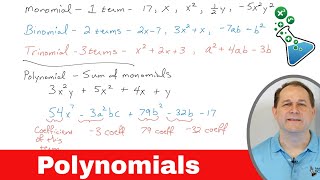 Monomials Binomials Trinomials and Polynomials [upl. by Yduj]