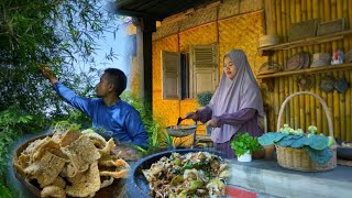 Daun bambu jadi kerupuk  petik sayuran segar di kebun untuk membuat salad sunda  Hidup di Desa [upl. by Geraldine]