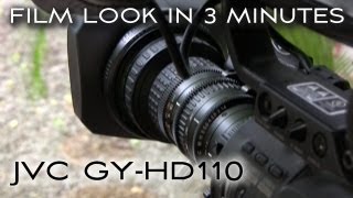 JVC GYHD110 Film Look in 3 Minutes Sharpness and iris settings  polarizing filter [upl. by Aleakim850]