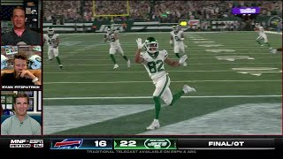 ‘YOU GOTTA BE KIDDING ME’ 😮 Eli amp Peyton react to Jets’ walkoff TD in OT  ManningCast [upl. by Aracot900]