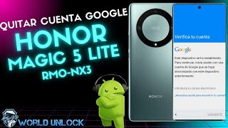 ✅ Honor Magic 5 Lite FRP  Cómo eliminar Cuenta Google Honor magic 5 Lite RMONX3  FRP RMONX3 [upl. by Xirdnek]