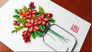 Paper Quilling Flower For beginner Learning Video 21  Paper Flower Design [upl. by Aivatra]