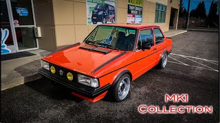 The Nicest VW MK1 Collection Ive ever seen  Golf GTIs Jetta coupe [upl. by Lacee915]