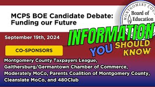 MCPS BOE Candidate Debate Funding our Future Virtual September 19 2024 [upl. by Henry183]