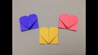 Origami Heart Bookmark  How to Make Bookmarks [upl. by Arobed]