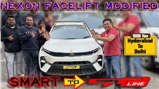 New Nexon Smart To 🛑GT Line Modified  Hyderabad To Delhi  Base To Top  Orignal PartsNitingrover [upl. by Eilyab]