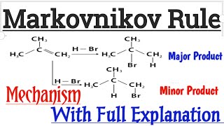 Markovnikov Rule  Class 11 Chemistry  Example  MechanismAddition of Unsymmetrical Alkenes [upl. by Danice]