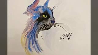 Wildkatze zeichnen lernen aquarell [upl. by Yllak186]