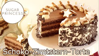 Festliche SchokoZimtsternTorte  Adventstorte  Weihnachtstorte SCCC 2019 Rezept von Sugarprincess [upl. by Ennaxor]