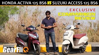 Suzuki Access 125 BS6 VS Honda Activa 125 BS6  Comparison  GearFliQ  Hindi [upl. by Anerat289]