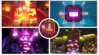 Minecraft Dungeons All Bosses and Minibosses  Cutscenes amp Endings Luminous Night No Commentary [upl. by Miner11]