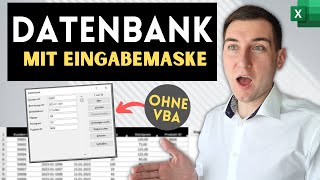 Excel Datenbank erstellen  mit Eingabemaske und Suchfunktion OHNE VBA Vorlage [upl. by Dobb]