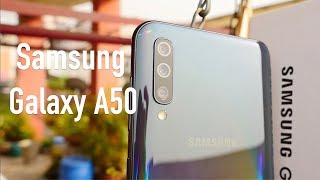 Samsung Galaxy A50 Unboxing amp Overview  Camera Smartphone [upl. by Ecinerev]