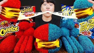 ASMR MUKBANG 직접 만든 치토스 햄버거 치즈스틱 불닭볶음면 핫도그 먹방 amp 레시피 FIRE NOODLES AND BURGER EATING SOUND [upl. by Oiram]