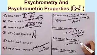 Psychrometry And Psychrometric Properties हिन्दी [upl. by Odlaw]