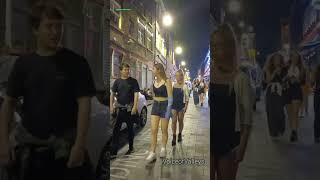 Beautiful Girl Dancing in the Street Late Night Uk Night Vibes by beautiful Ladies [upl. by Balthasar]