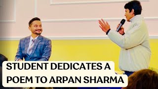 STUDENT DEDICATES A POEM TO MEMORY KING ARPAN SHARMA [upl. by Perr382]