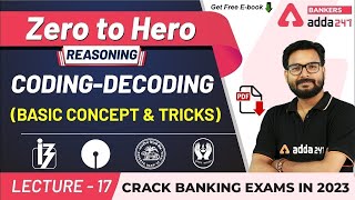 Coding Decoding Basic Concept and Reasoning Tricks  Adda247 Banking Classes  Lec 17 [upl. by Andrew694]