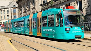 New Stagecoach Sheffield SuperTram 112 Livery From Middlewood To Meadowhall [upl. by Drofnelg]