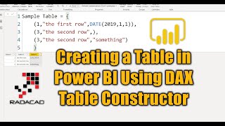 Creating a Table in Power BI Using DAX Table Constructor [upl. by Mloclam221]