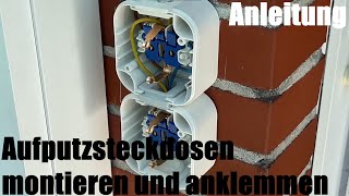 Aufputzsteckdosen montieren und anklemmen  Aufputz Steckdosen Montage Anleitung [upl. by Retep]