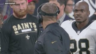 Adrian Peterson Hits Sean Payton with a DEATH STARE After Yelling at Him [upl. by Pasia]