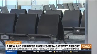 Our first look at new concourse at PhoenixMesa Gateway Airport [upl. by Aidahs625]