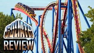 Goliath Review  Montreals Largest Roller Coaster  La Ronde BampM Mini Hyper [upl. by Edrei683]