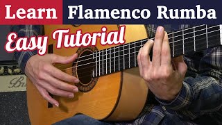 Learn Flamenco Rumba on guitar  Easy Strumming tutorial in 3 steps [upl. by Aikrahs]