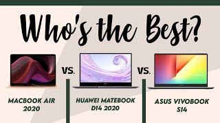 HUAWEI MATEBOOK D14 VS MACBOOK AIR 2020 VS ASUS VIVOBOOK S14 [upl. by Hester]