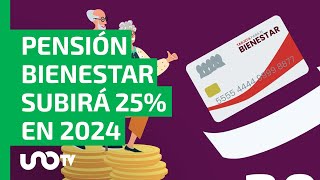 ¡Buenas noticias para adultos mayores La pensión Bienestar subirá 25 en 2024 ¿en cuánto quedará [upl. by Aloel878]