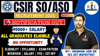 SO amp ASO Recruitment in CSIR 2023 Application Eligibility and Exam Detail Big Opportunity 🔥 [upl. by Sorcim801]