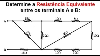 Resistência Equivalente da Associação Mista  Exemplo resolvido passo a passo [upl. by Twelve]