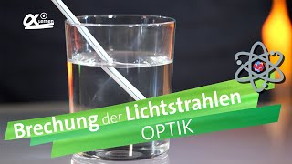 Brechung der Lichtstrahlen  einfach erklärt  alpha Lernen erklärt Physik [upl. by Abibah]