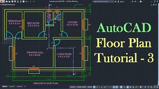 AutoCAD Floor Plan Tutorial for Beginners  3 [upl. by Mccallum]